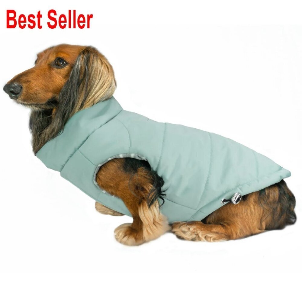 Insulated Puffer Dog Coat Water-Repellent Winter Jacket Adjustable Fit Small